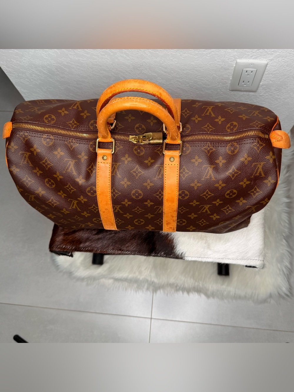 VNTG Louis Vuitton Monogram Keepall 45 Duffle Bag w/Lockpad -M41428 | SN: SP0094